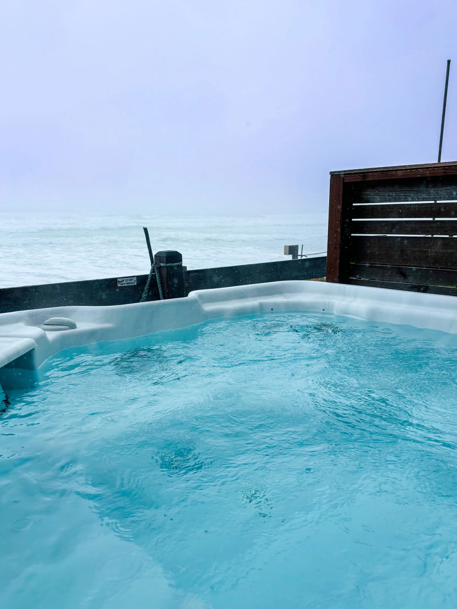 Clear Water Spa Service hot tub overlooking the ocean